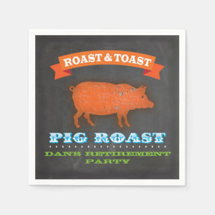 Pig Roast Chalkboard Cocktail Napkin