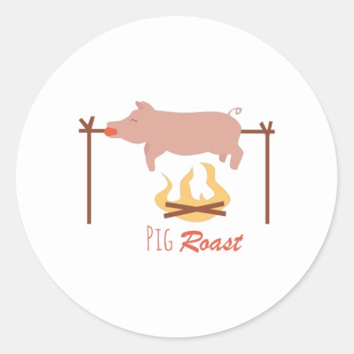 Pig Roast Classic Round Sticker