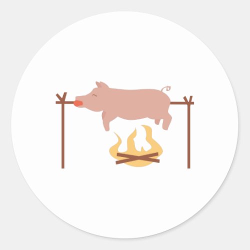 Pig Roast Classic Round Sticker