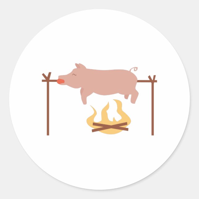 Pig Roast Classic Round Sticker (Front)