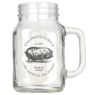 Pig Roast Event Party Favor Mason Jar