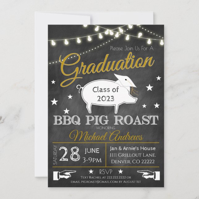 Pig Roast Graduation Invitation (Front)