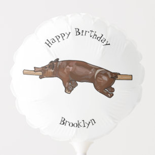Pig roast / hog roast cartoon illustration balloon