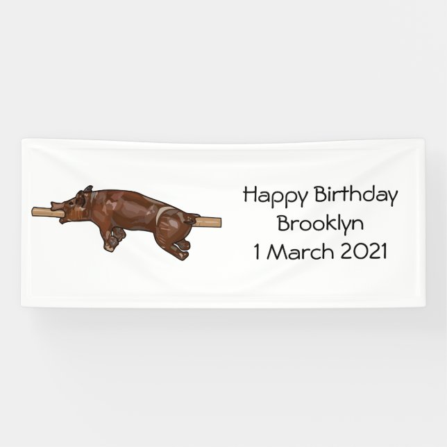 Pig roast / hog roast cartoon illustration banner (Horizontal)