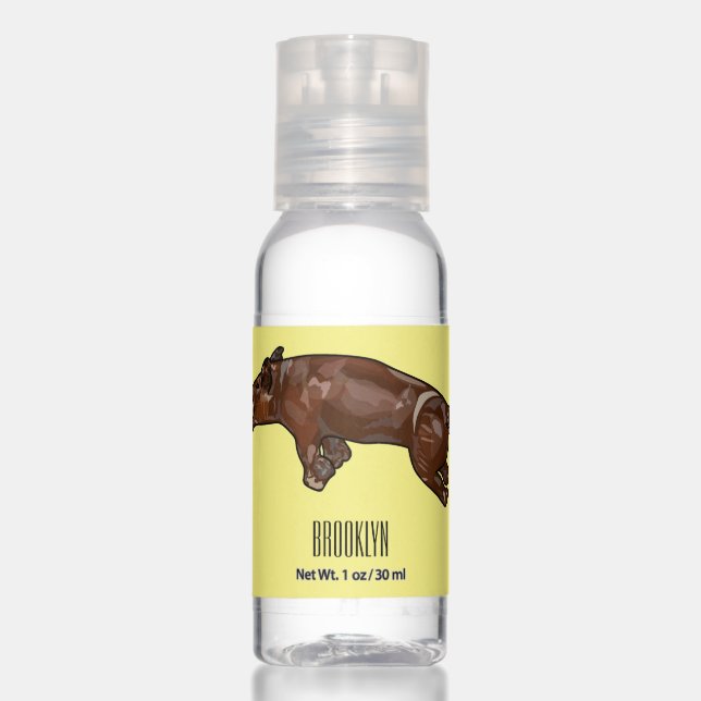 Pig roast / hog roast cartoon illustration hand sanitizer (Front)