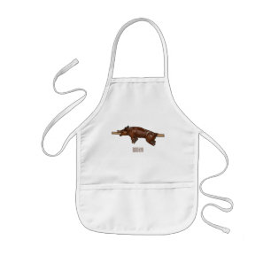 Pig roast / hog roast cartoon illustration kids' apron