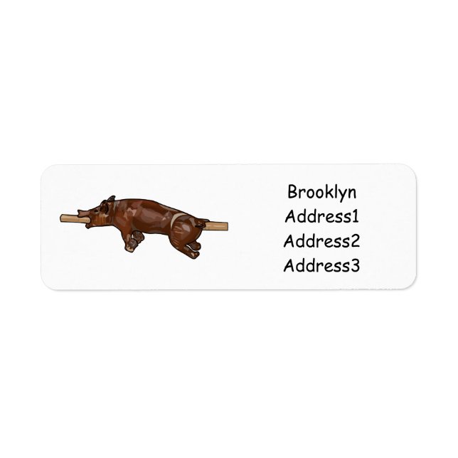 Pig roast / hog roast cartoon illustration label (Front)