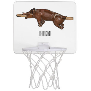 Pig roast / hog roast cartoon illustration mini basketball hoop