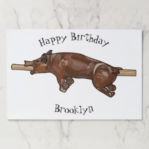 Pig roast / hog roast cartoon illustration paper pad
