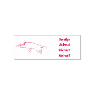 Pig roast / hog roast cartoon illustration self-inking stamp
