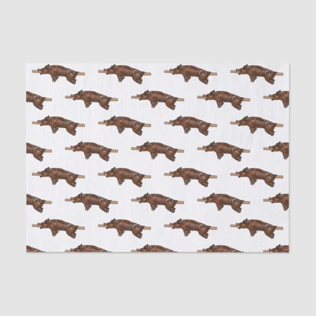 Pig roast / hog roast cartoon illustration tissue paper (Front)