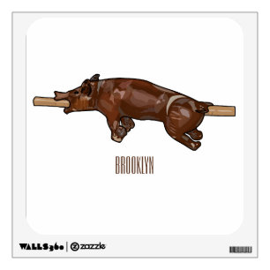 Pig roast / hog roast cartoon illustration wall decal