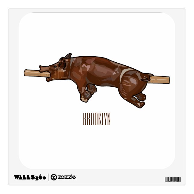 Pig roast / hog roast cartoon illustration wall decal (Front)