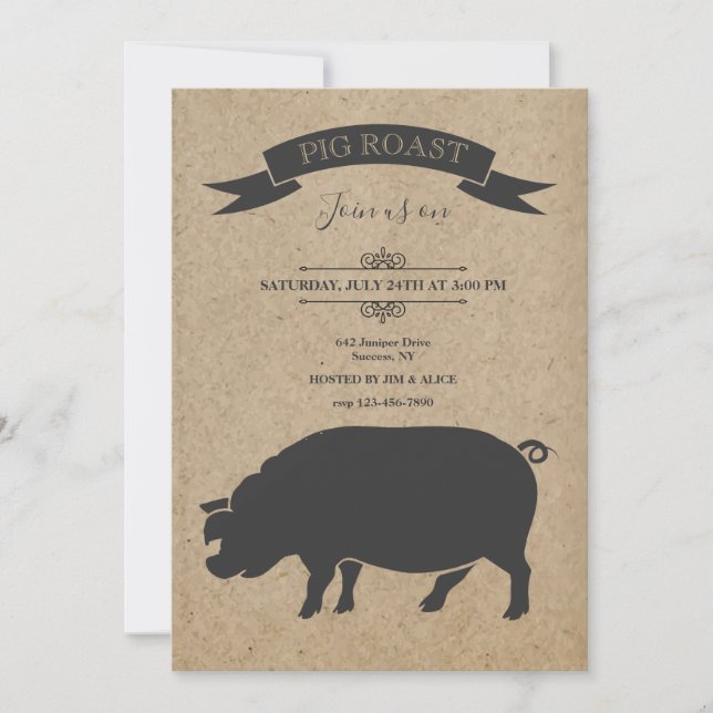 Pig Roast Invitations (Front)