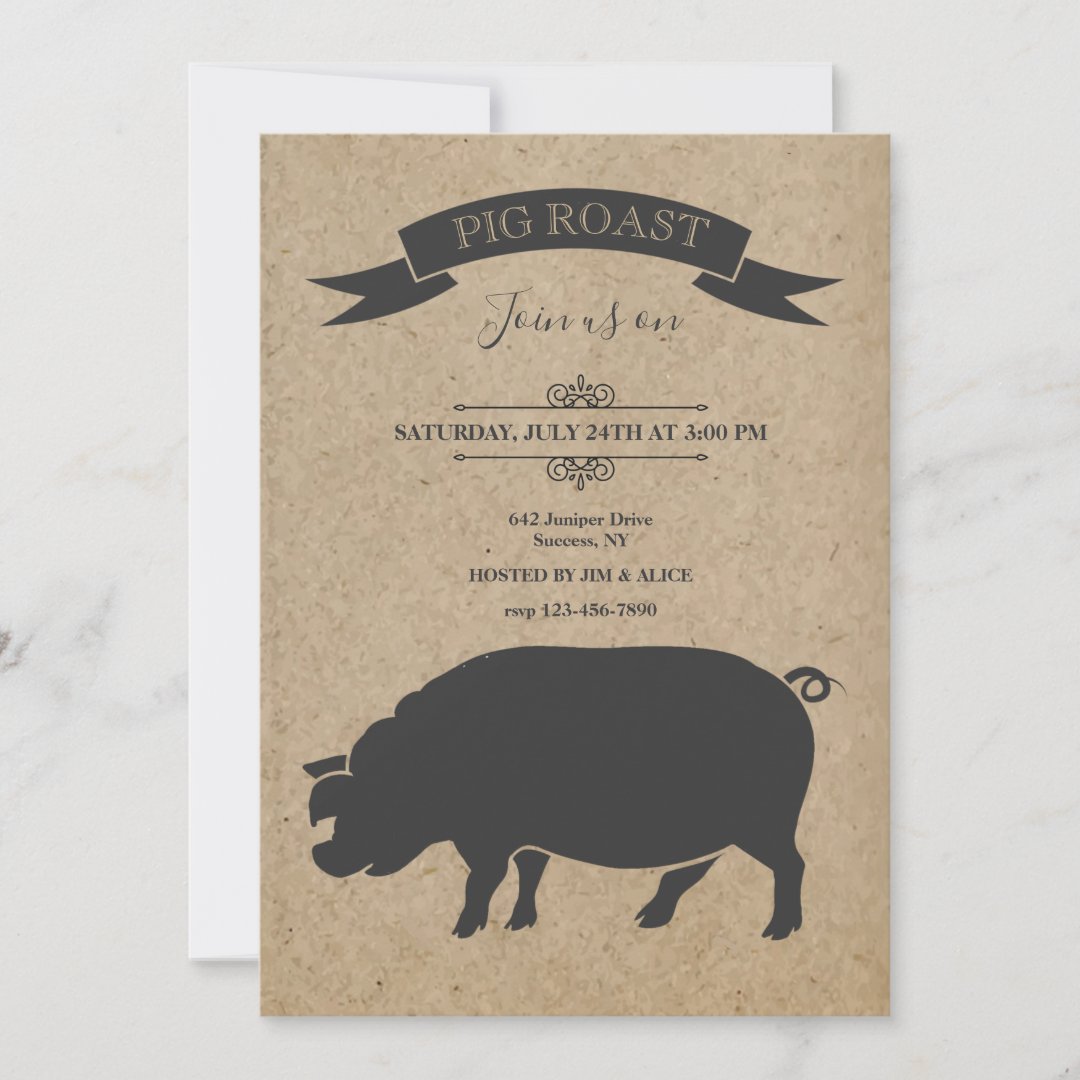 Pig Roast Invitations Zazzle