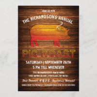 Pig Roast Invitations | Wood Branding