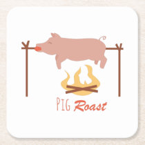 Pig Roast Square Paper Coaster