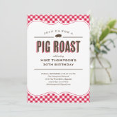 Pig Roast Table Cloth Invitations (Standing Front)