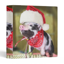 Pig santa claus - christmas pig - piglet binder