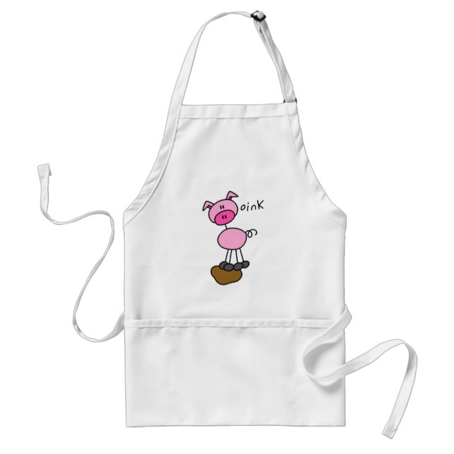 Pig Says Oink T-shirts and Gifts Adult Apron (Front)