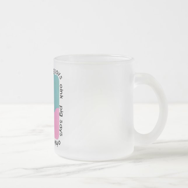 Pig Says Oink T-shirts and Gifts Frosted Glass Coffee Mug (Right)