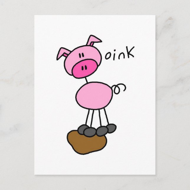 Pig Says Oink T-shirts and Gifts Postcard (Front)