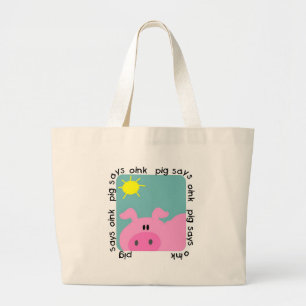 Pig Says Oink Tshirts and Gifts Large Tote Bag