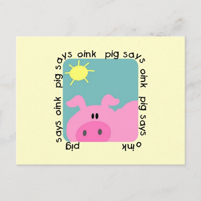 Pig Says Oink Tshirts and Gifts Postcard (Front)