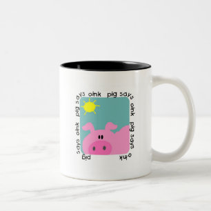 Pig Says Oink Tshirts and Gifts Two-Tone Coffee Mug