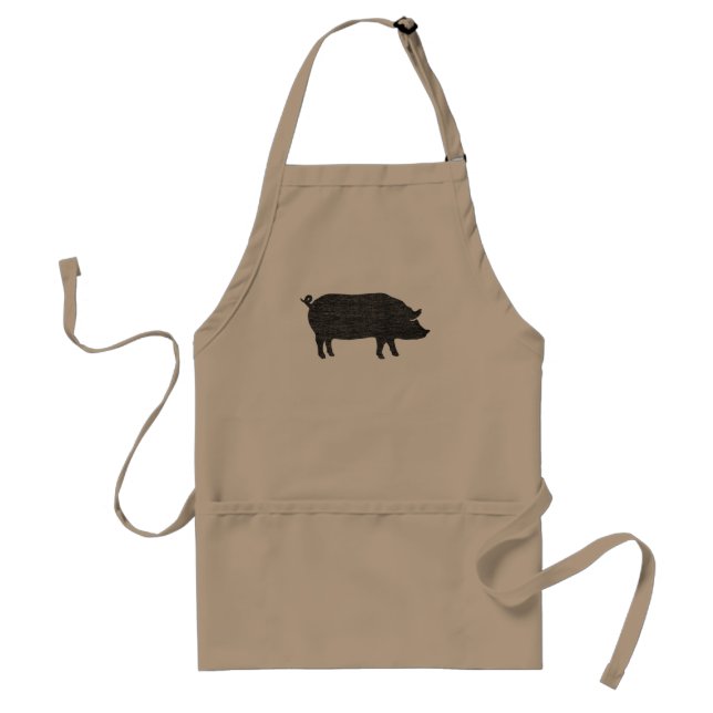 Pig Silhouette Adult Apron (Front)