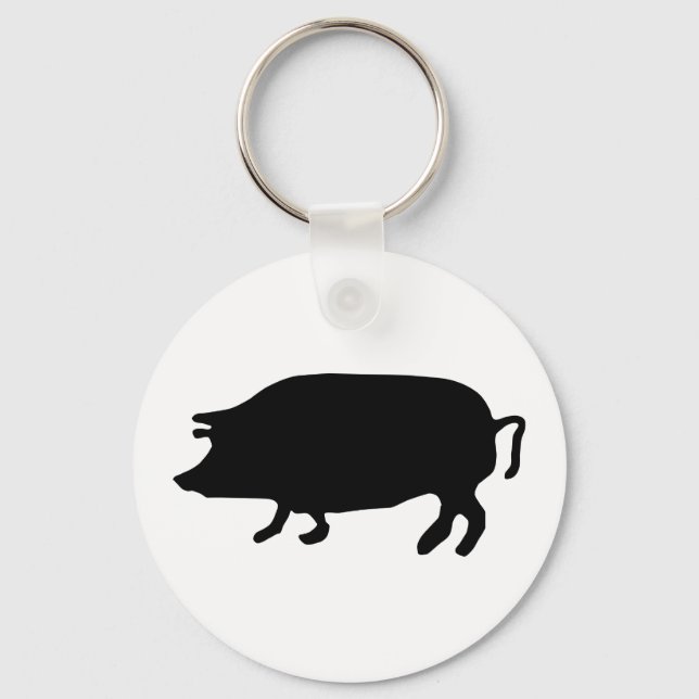 Pig Silhouette Keychain (Front)