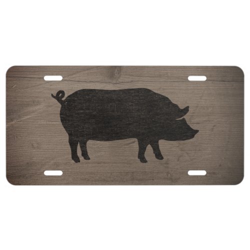 Pig Silhouette License Plate