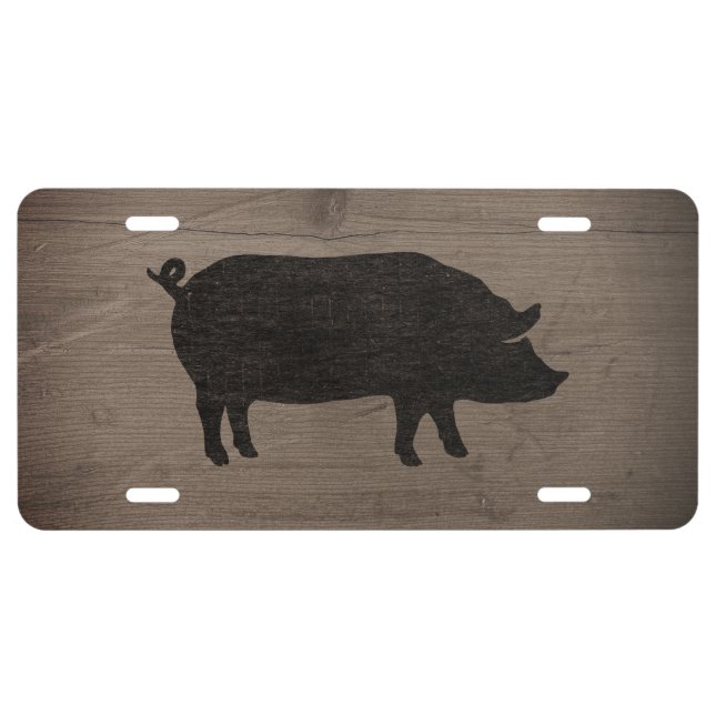 Pig Silhouette License Plate (Front)