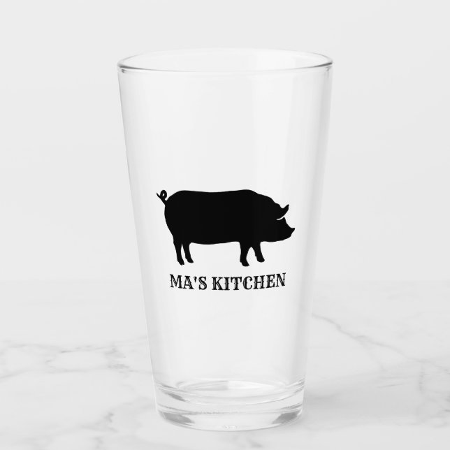 Pig Silhouette Personalized | Cool Custom Barware Glass (Front)