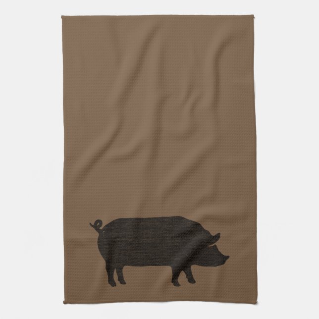Pig Silhouette Towel (Vertical)