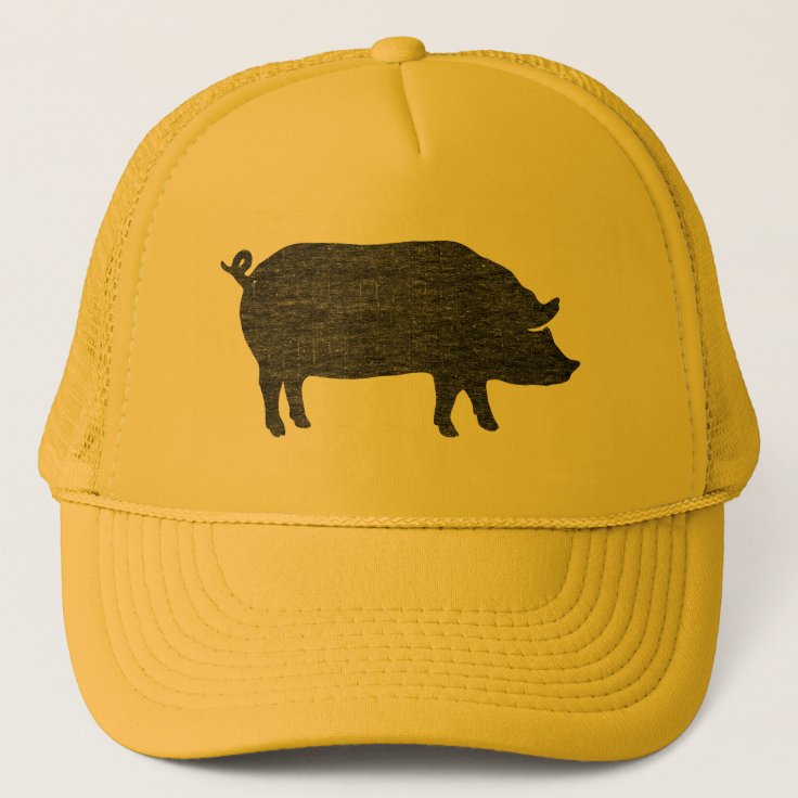 Pig Silhouette Trucker Hat | Zazzle