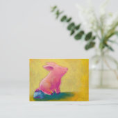 Pig sitting thinker fun cute original art painting business card (Standing Front)
