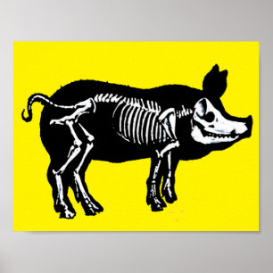 Pig skeleton poster