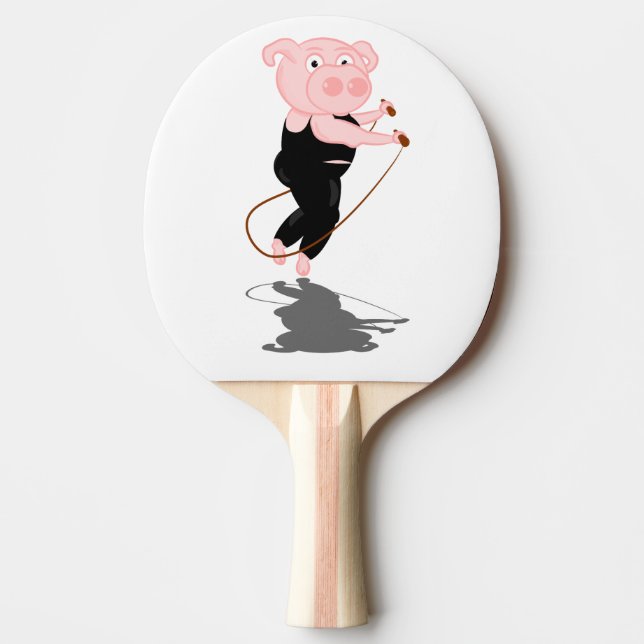 Pig Skipping Ping-Pong Paddle (Front)