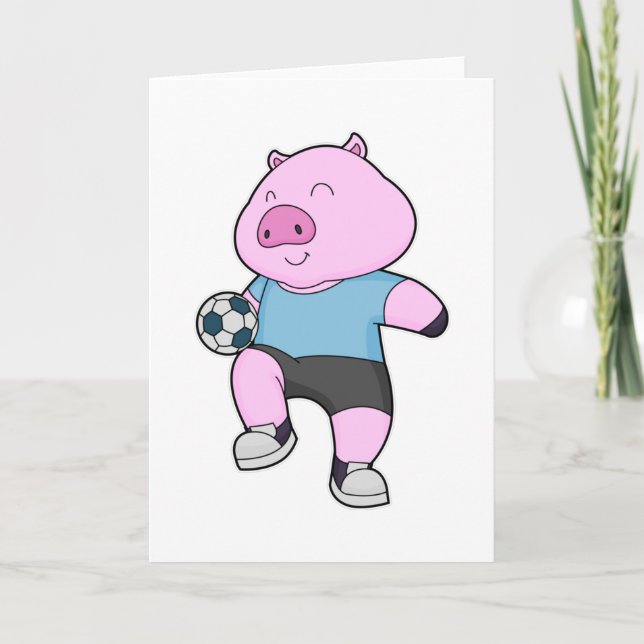Pig Soccer player Soccer Card (Front)