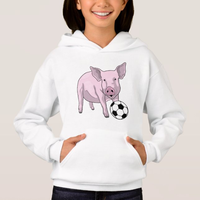 Pig Soccer player Soccer Hoodie (Front)