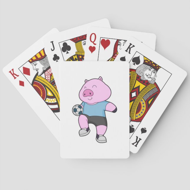Pig Soccer player Soccer Poker Cards (Back)