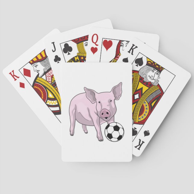Pig Soccer player Soccer Poker Cards (Back)