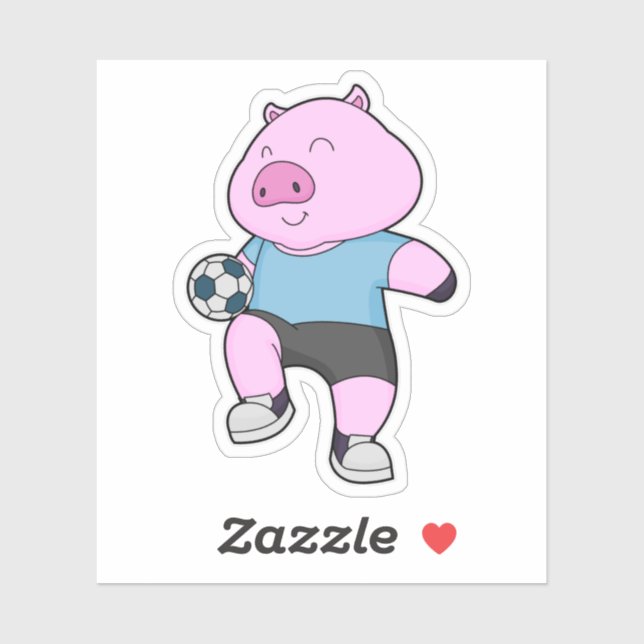 Pig Soccer player Soccer Sticker (Sheet)