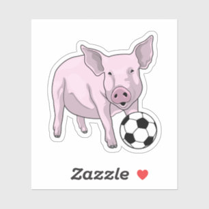 Pig Soccer player Soccer Sticker