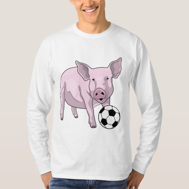 Pig Soccer player Soccer T-Shirt (Front)