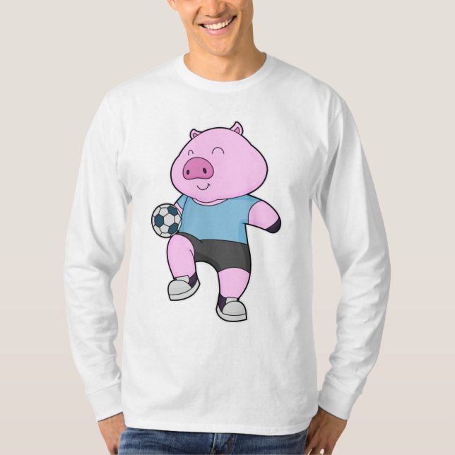 Pig Soccer player Soccer T-Shirt (Front)
