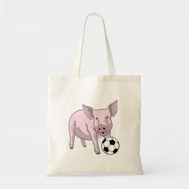 Pig Soccer player Soccer Tote Bag (Front)