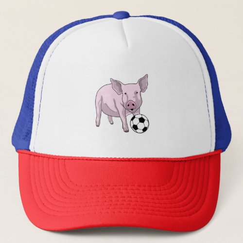 Pig Soccer player Soccer Trucker Hat