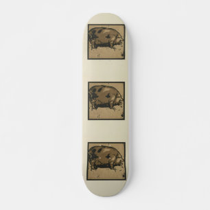 Pig - Square Animals Illustration Skateboard Deck